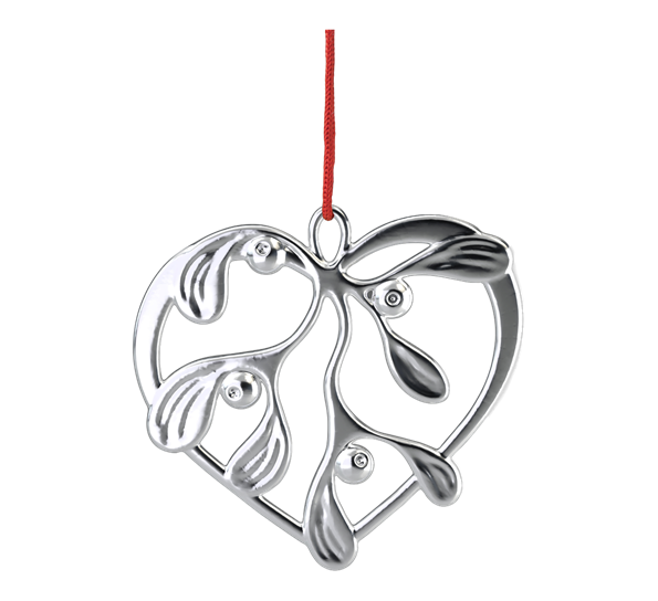 Karen Blixen hjerte Under the Mistletoe 6 cm forsølvet Rosendahl