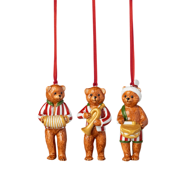 Teddybjørner ornament julepynt 3 stk Villeroy & Boch