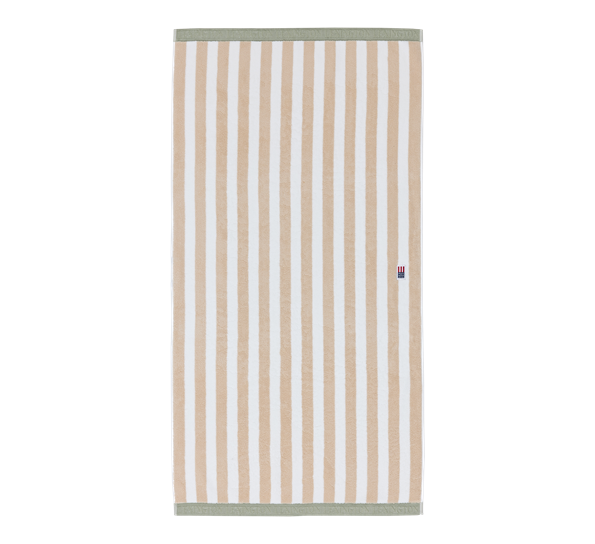 <p>Block håndkle striper 100x150 cm moonbeam hvit vintage green Lexington</p>
