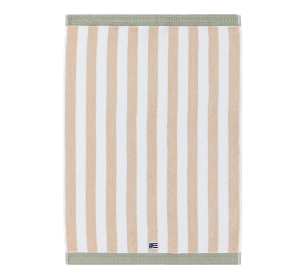 <p>Block håndkle striper 50x70 cm moonbeam hvit vintage green Lexington</p>
