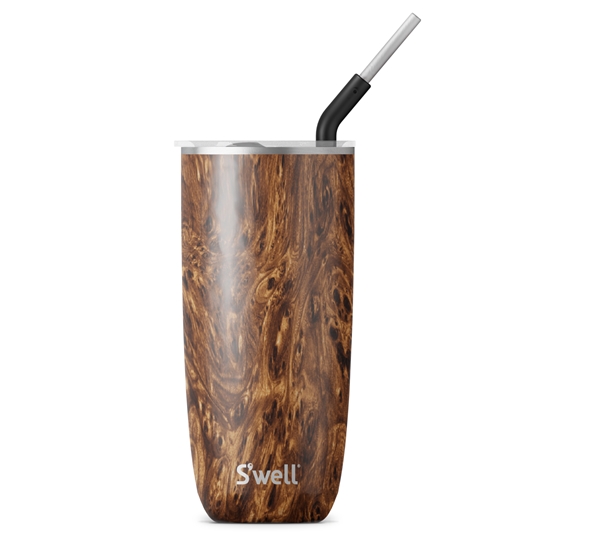 Tumbler 7dl med sugerør teakwood fra S`well