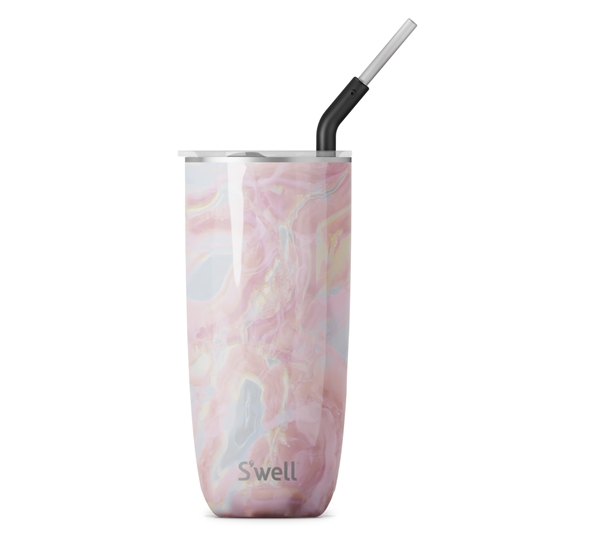 Tumbler 7dl med sugerør Geode rose fra S`well