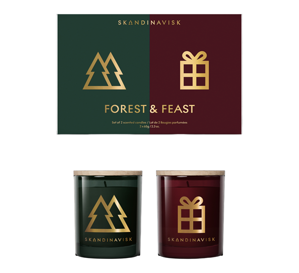 Forest & Feast duftlys gavesett 65g x 2 Skandinavisk
