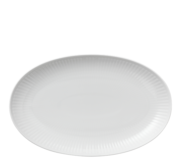 Hvit Riflet asjett oval 23 cm Royal Copenhagen