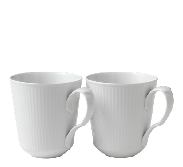 Hvit Riflet krus 2 pk 37 cl Royal Copenhagen