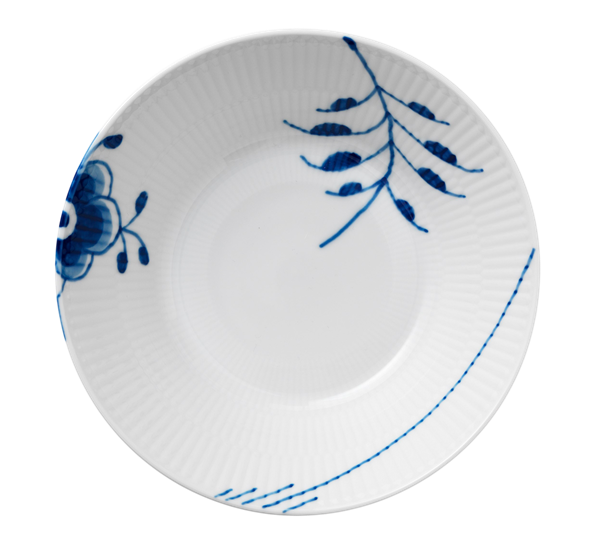 Blå Mega Riflet frokostskål 17 cm fra Royal Copenhagen