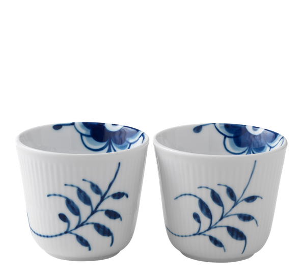 Blå Mega Riflet termokopp 2 pk 26 cl fra Royal Copenhagen