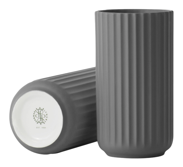 Lyngbyvase 15 cm mørk grå fra Lyngby Porcelæn
