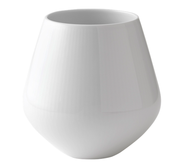 Hvit Riflet vase 15 cm Royal Copenhagen