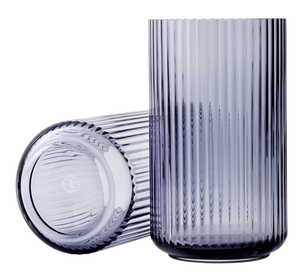 Lyngbyvase glass 25 cm blå fra Lyngby Porcelæn