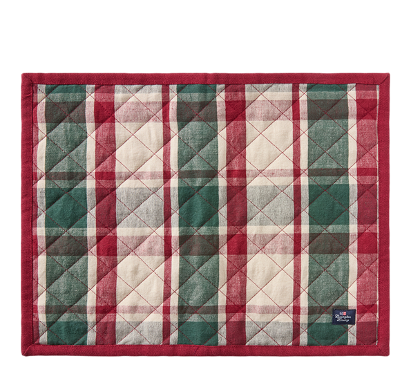 <p>Checked spisebrikke lin- og bomull grønn rød beige 35x45cm Lexington</p>
