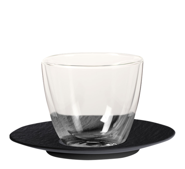Manufacture Rock sort kaffekopp med tefat fra Villeroy & Boch