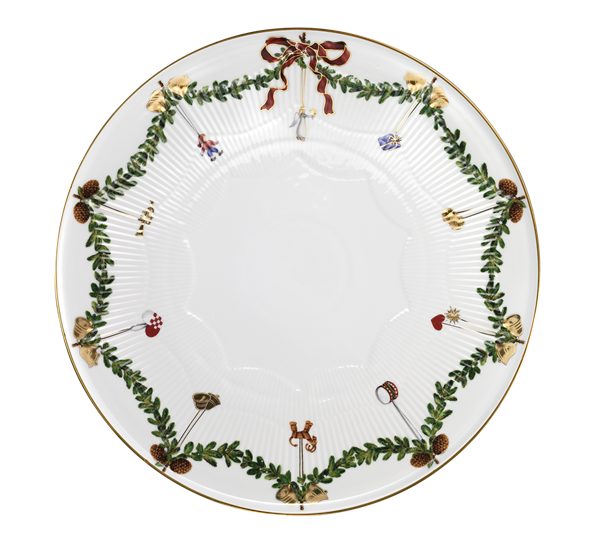 Stjerneriflet Jul kakefat 32 cm fra Royal Copenhagen