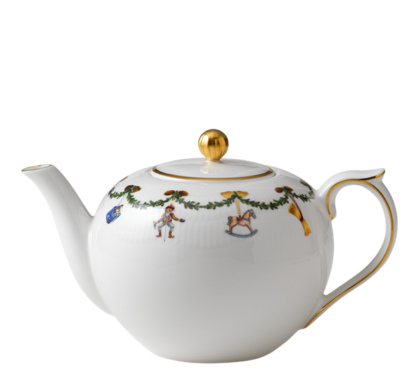 Stjerneriflet Jul tekanne med lokk 1,4 liter fra Royal Copenhagen