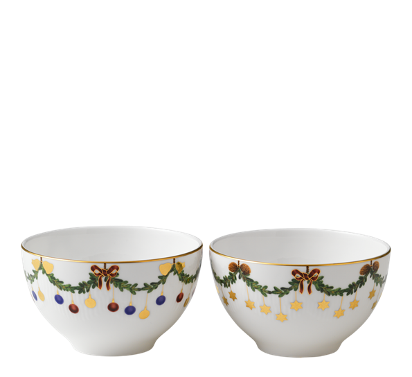 Stjerneriflet Jul konfektskål 2 pk 30 cl fra Royal Copenhagen
