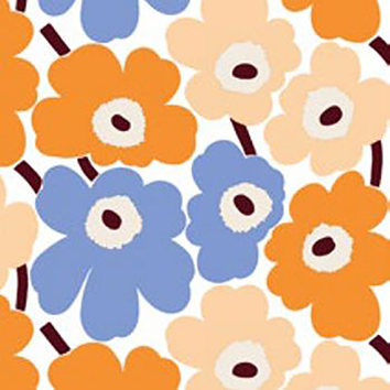 Marimekko mini unikko blå oransje lunsjservietter Havi