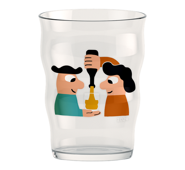 Mikkeller pint ølglass 2024 40 cl klar med dekor fra Holmegaard