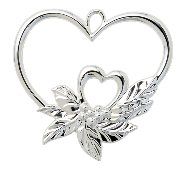 Karen Blixen dobbelt hjerte 7 cm forsølvet fra Rosendahl