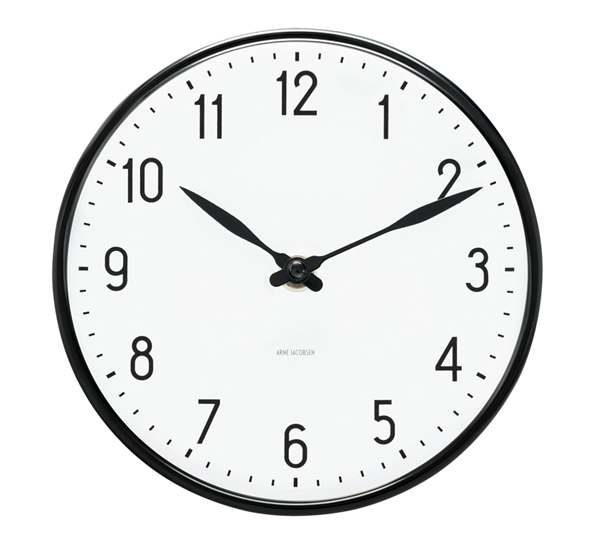 Station veggklokke 21 cm fra Arne Jacobsen klokker