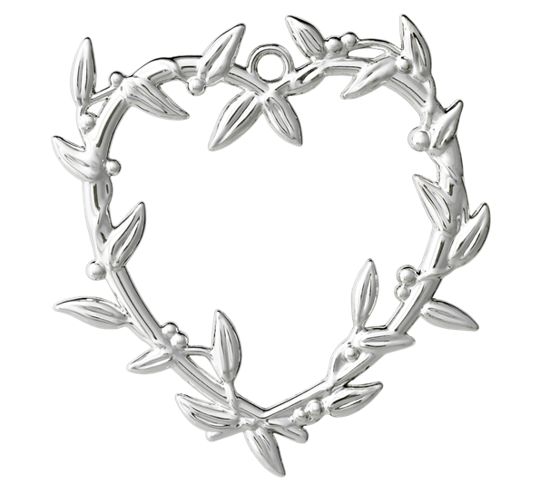 Karen Blixen hjerte misteltein H7 forsølvet fra Rosendahl