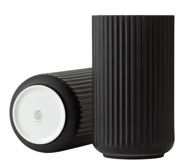 Lyngbyvase 25 cm sort fra Lyngby Porcelæn