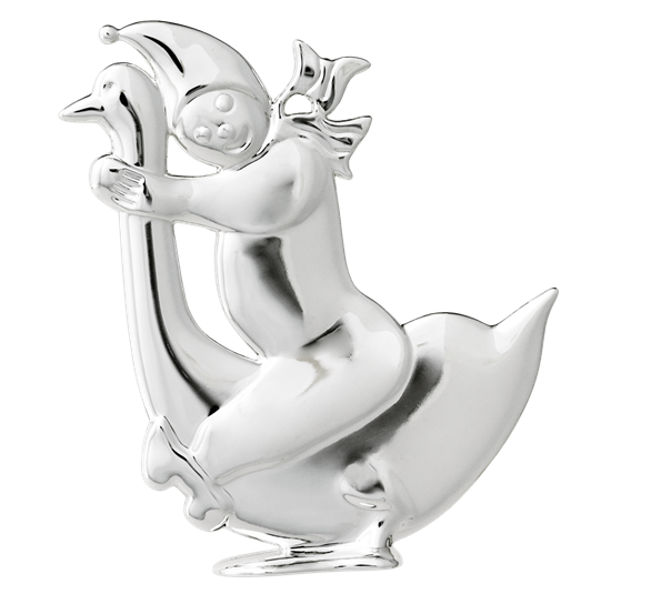 Karen Blixen gutt og gås H7 forsølvet fra Rosendahl