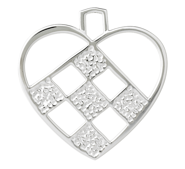 Karen Blixen flettet hjerte H7,5 forsølvet fra Rosendahl