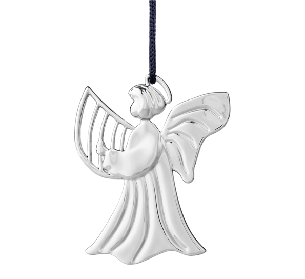 Karen Blixen engel med harpe 7 cm forsølvet fra Rosendahl