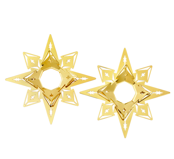 Karen Blixen lysmansjett stjerne H3 forgylt 2-pk fra Rosendahl