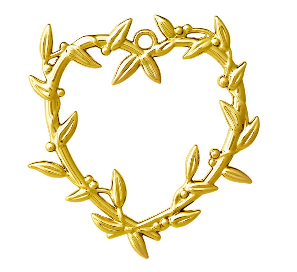 Karen Blixen hjerte misteltein H7 forgylt fra Rosendahl