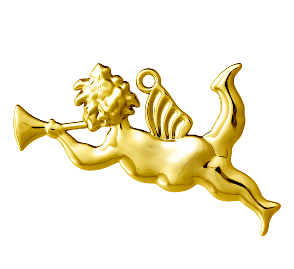 Karen Blixen basun engel H6,5 forgylt fra Rosendahl