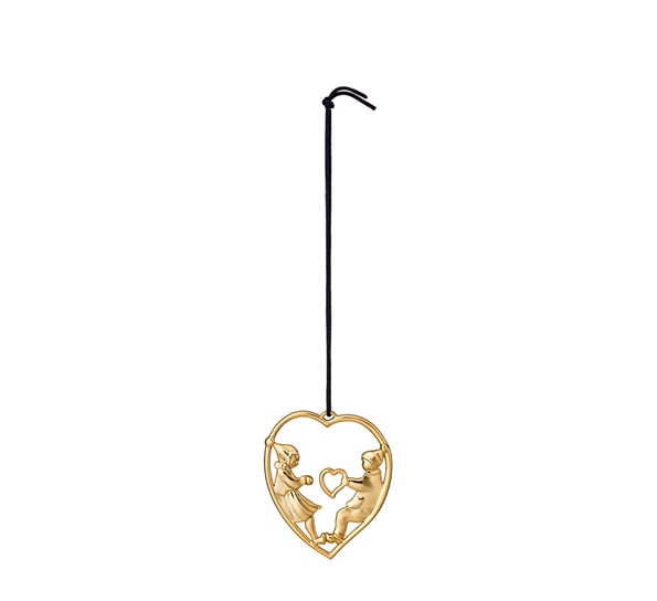 Karen Blixen nissebarn i hjerte forgylt fra Rosendahl