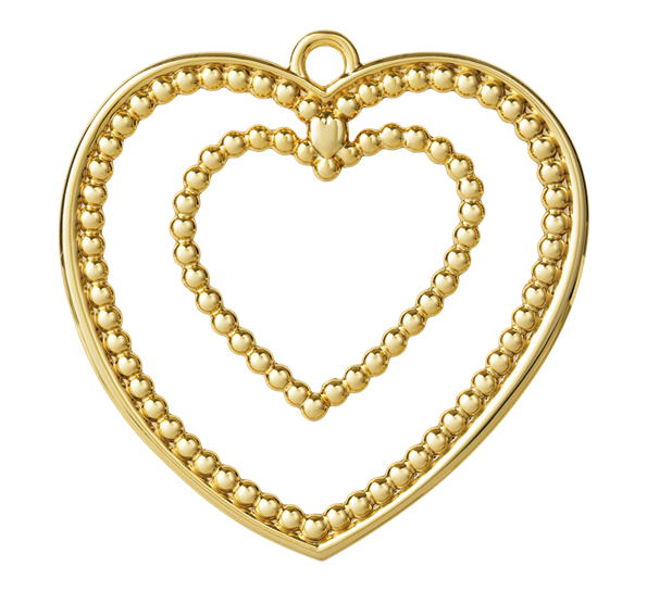 Karen Blixen hjerte med kuler 12 cm forgylt fra Rosendahl