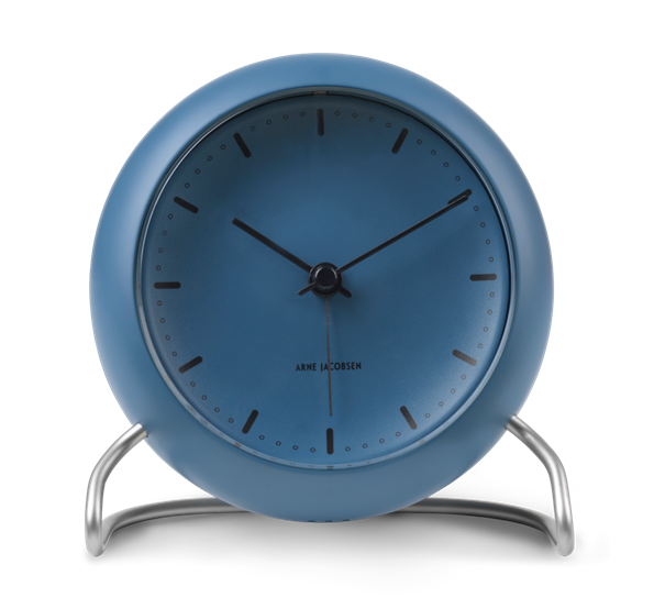 City Hall vekkerklokke stone blue ø11cm fra Arne Jacobsen klokker