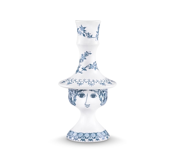 Rosalinde lysestake 17 cm støvblå fra Bjørn Wiinblad