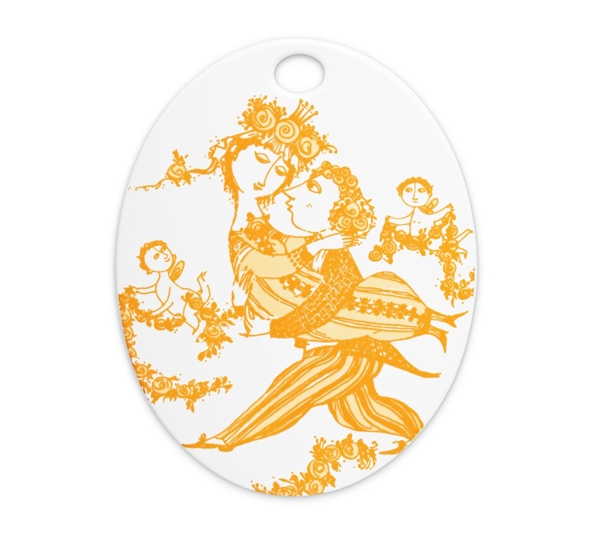 Victoire oval platte oransje fra Bjørn Wiinblad