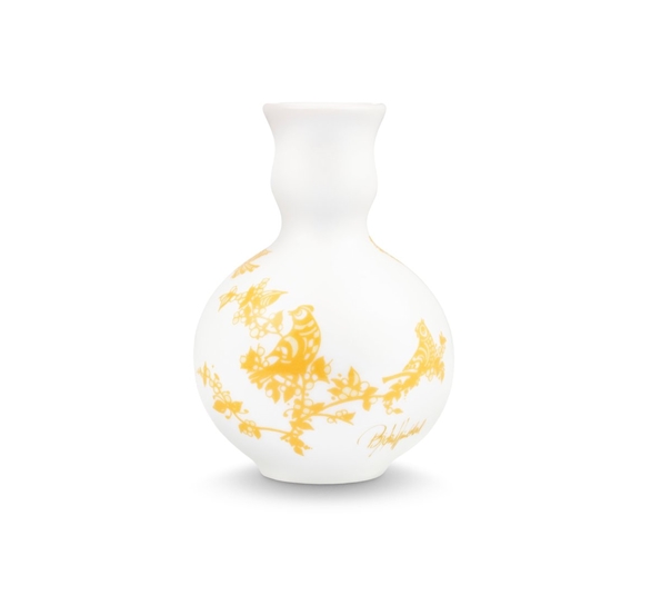 Rosamundes lysestake 10,5 cm gul fra Bjørn Wiinblad