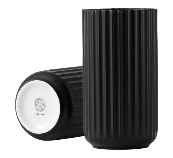 Lyngbyvase 15 cm sort fra Lyngby Porcelæn