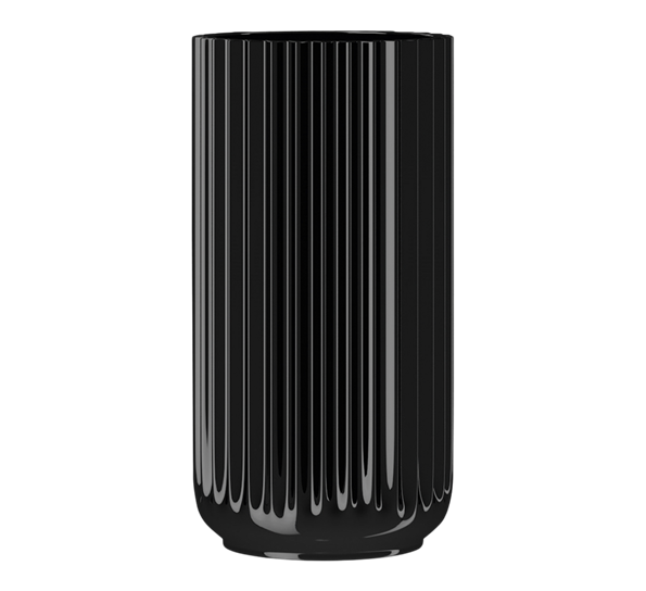 Lyngbyvase 15 cm sort glass fra Lyngby Porcelæn