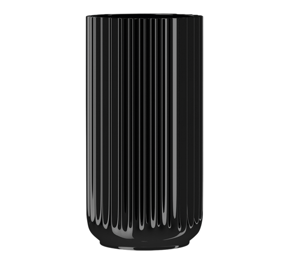 Lyngbyvase 25 cm sort glass fra Lyngby Porcelæn
