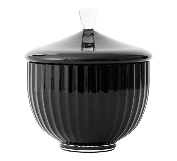 Bonbonniere stor sort fra Lyngby Porcelæn