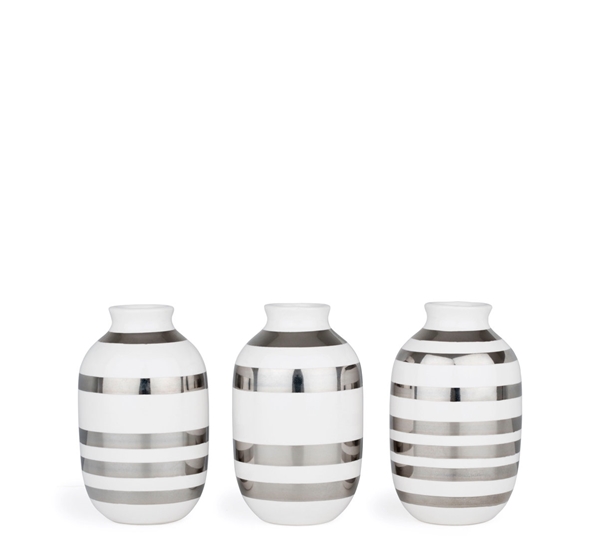 Omaggio miniatyrvaser sølv 3 pk fra Kähler