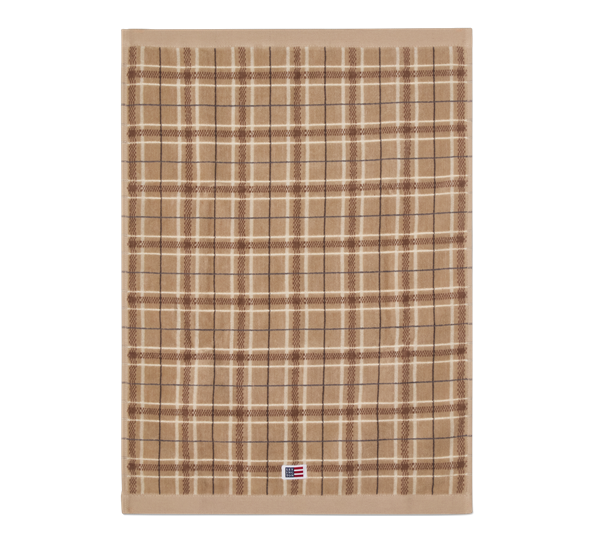 <p>Checked håndkle 2-pk beige grå 50x70 cm fra Lexington</p>
