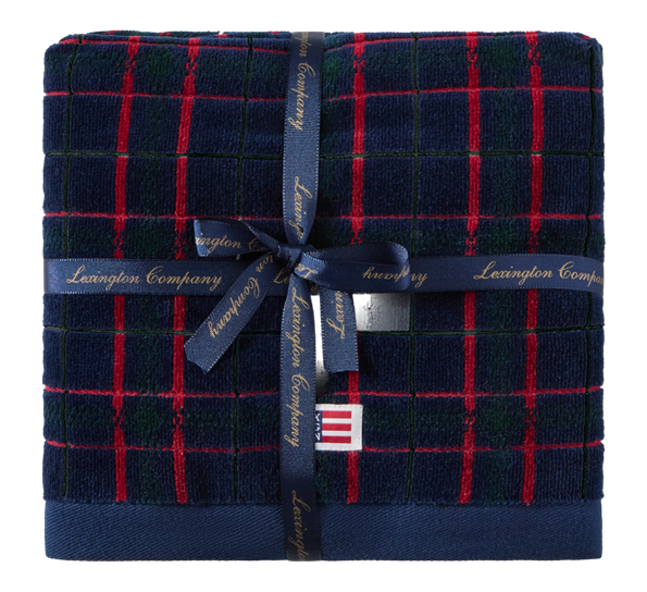 <p>Checked håndkle 2-pk marineblå grønn 50x70 cm fra Lexington</p>
