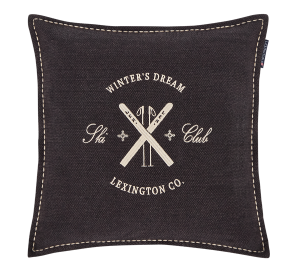 Ski club putetrekk tweed navy 50x50 cm fra Lexington