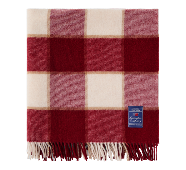 Checked ullpledd rød beige 130x170 cm fra Lexington