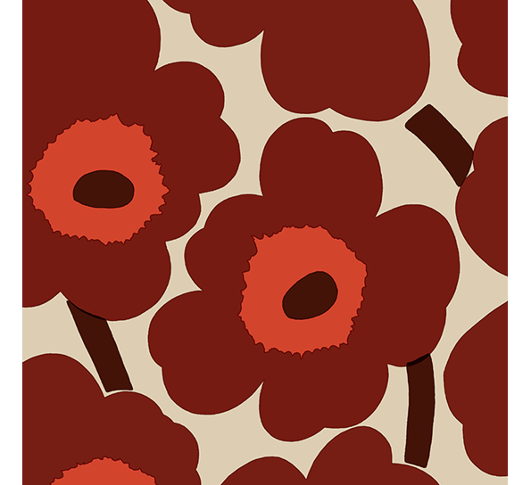 <p>Marimekko unikko rød krem middagsservietter Havi</p>
