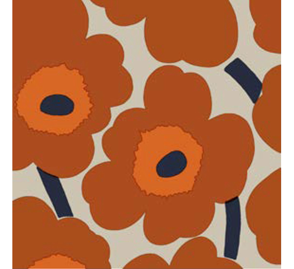 Marimekko Unikko oransje lunsjservietter fra Havi