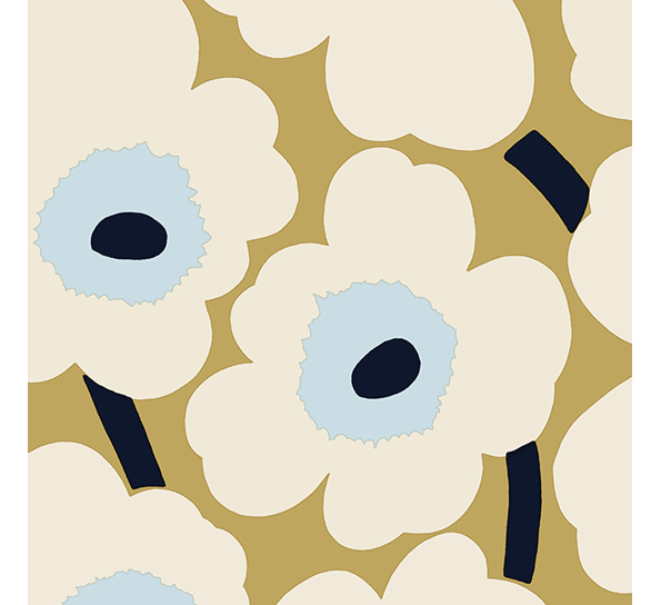 Marimekko Unikko beige blå lunsjservietter fra Havi