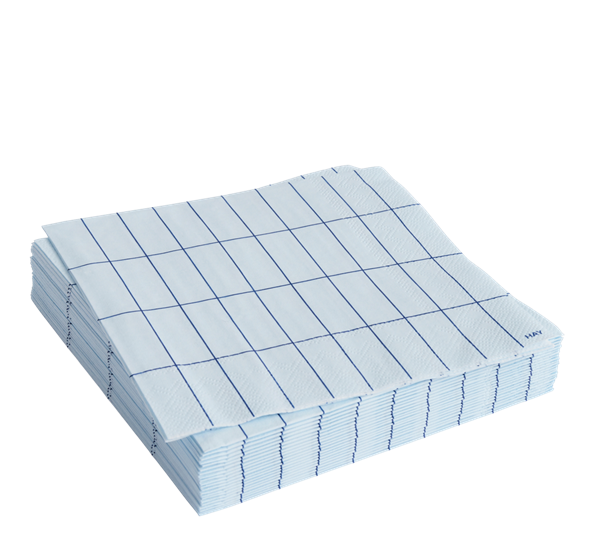 Pattern lunsjservietter ruter 20-pk lyseblå blå HAY